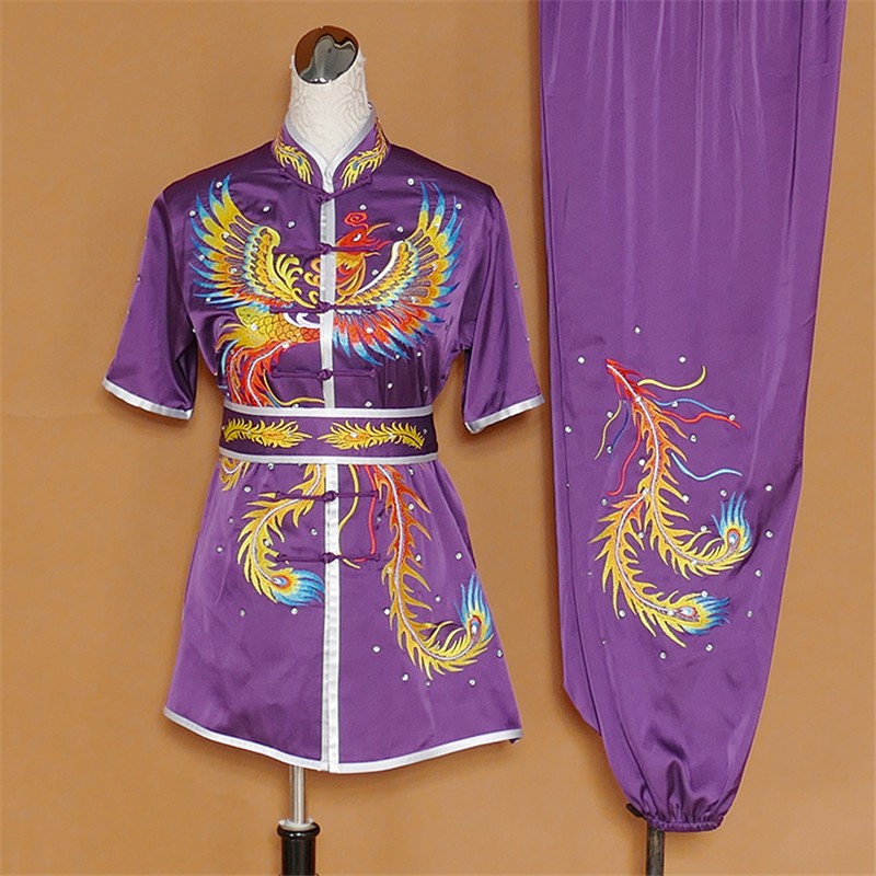  female martial arts competition performance clothing embroidery Phoenix taichi wushu chinese kungfu Nanquan competition costume